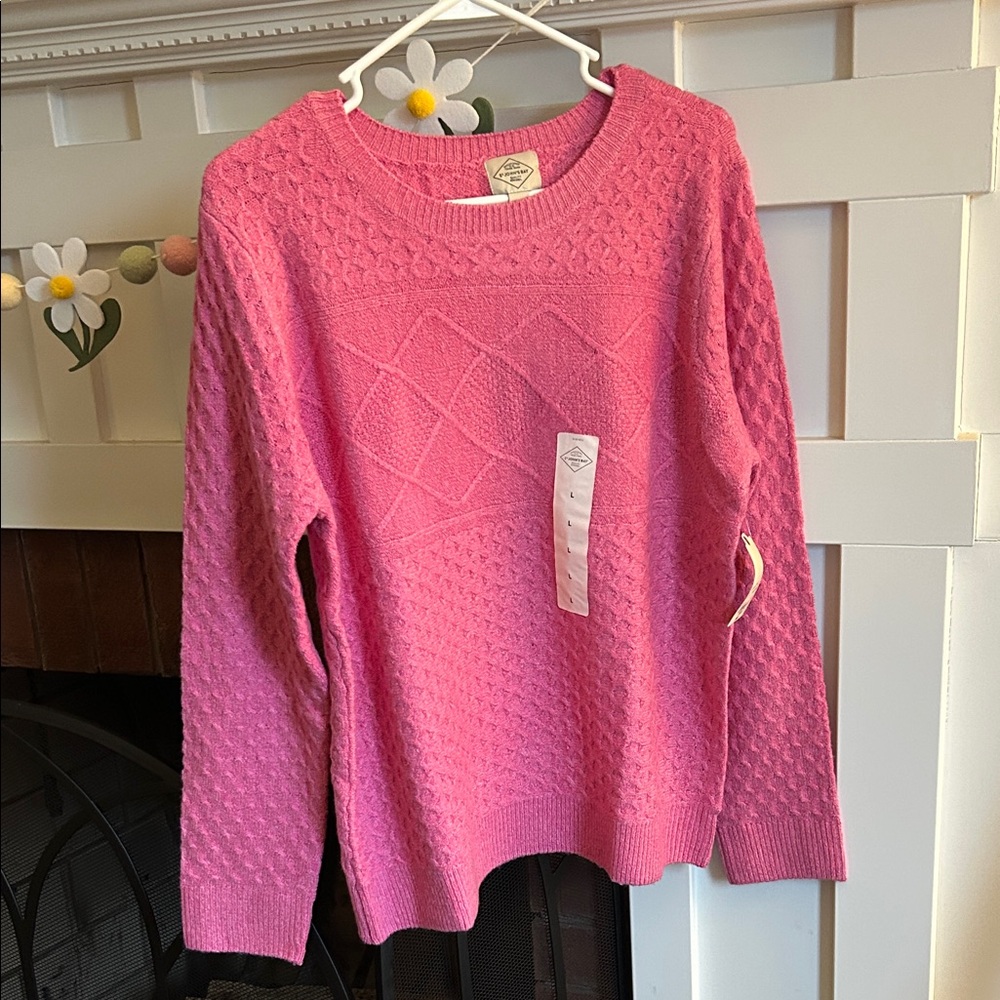 Womens St. John's Bay NWT Pink Sweater L